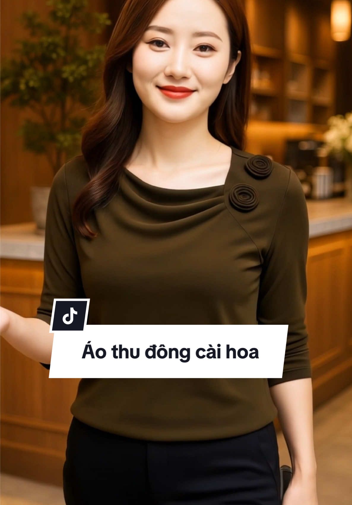 Áo Thu Đông Vải Len Thỏ cài hoa #TikTokAwardsVN #xuhuong #outfitnu 