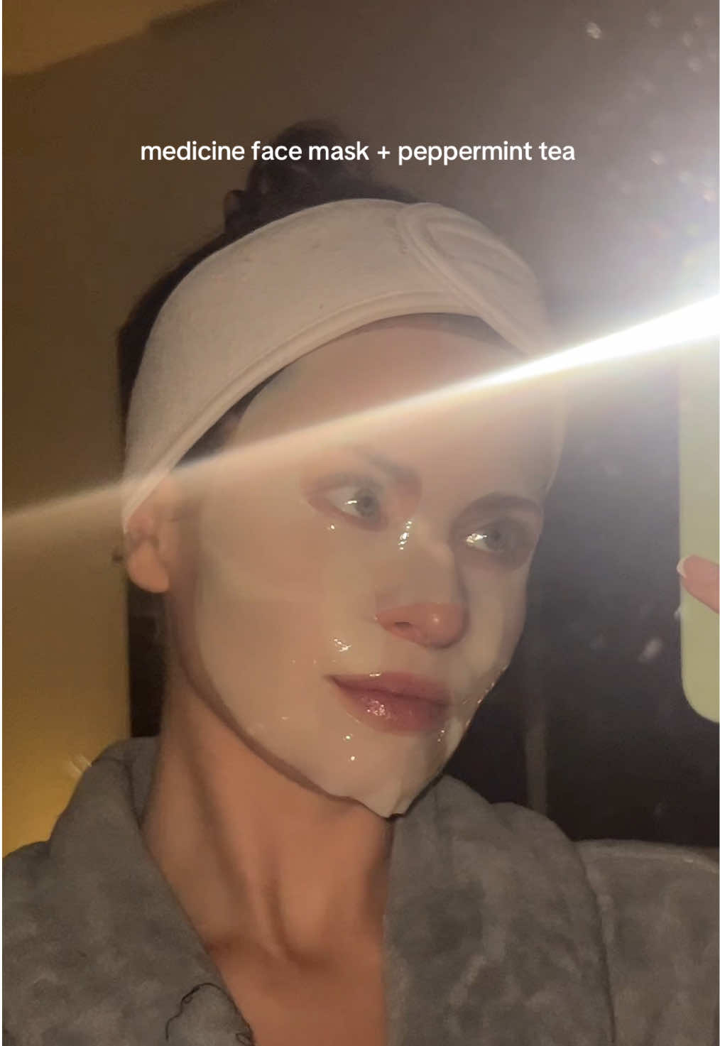 Medicube face mask and peppermint tea = the perfect evening 🫖☁️ ##skincare##SelfCare##facemask##medicubefacemask