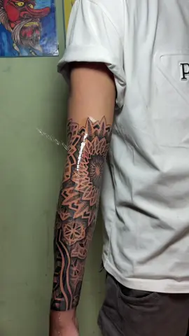 Half seleve Gemotric tattoo  #mandalatattoo #foryoupage #keepsupporting #viral #surkhet 