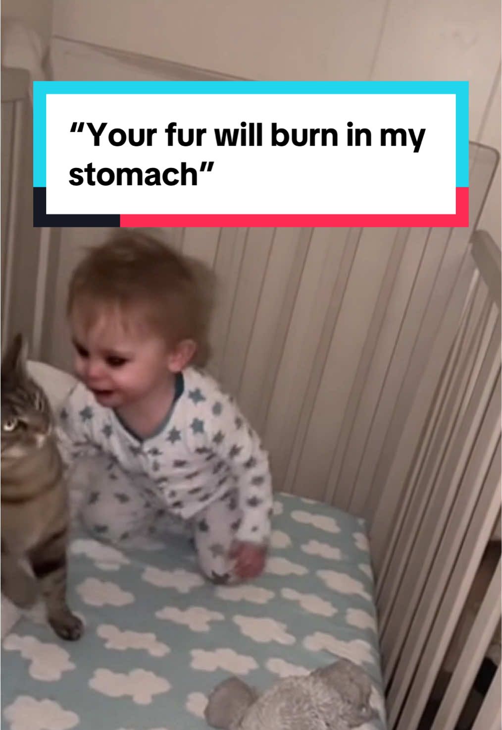 This devil-possessed toddler wants to devour the family cat #ai #sora2 #babymonitor #catsoftiktok #halloween