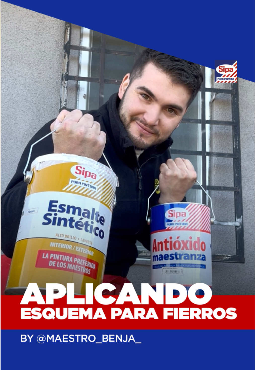 Pintando reja con equipo anticorrosivo mas esmalte sintetico @Maestros de Primera Sipa 