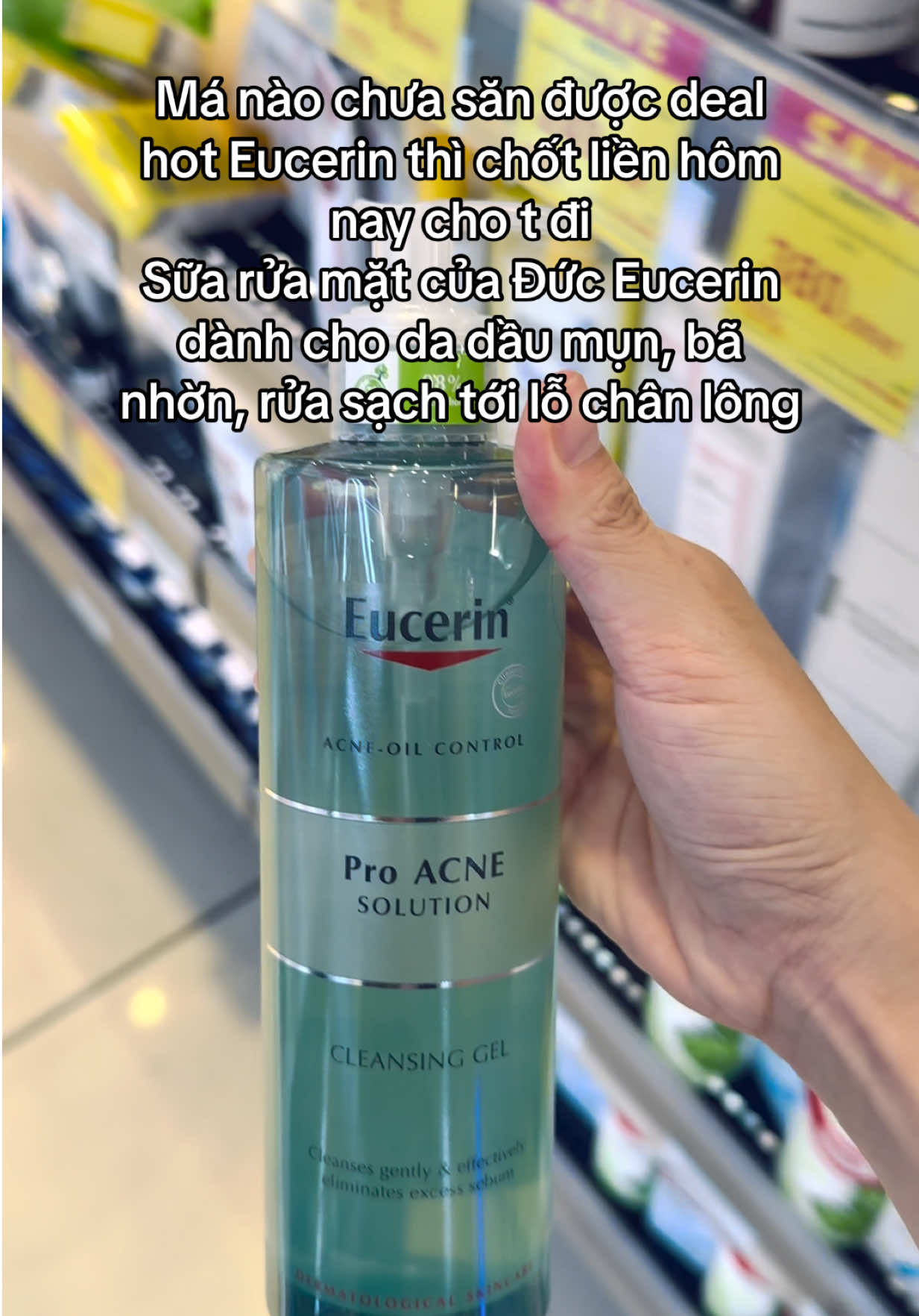 Gel rửa mặt cho da dầu mụn Eucerin, bác sĩ da liễu khuyên dùng #eucerin #dadaumun #chamsocda #suaruamat #cuocduanhasangtao 