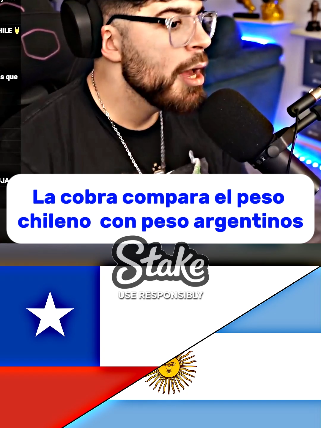 La cobra compara el peso chileno  con peso argentinos #chile #chile🇨🇱 #chileno #santiagodechile #antofagasta #arturovidal #argentina #lacobra #lacobraclips #davooxeneize #streamer #clips #colombia #colombia🇨🇴 #bogota #medellin #cali #davooxeneize #futbol #mundiales #moneda #economia