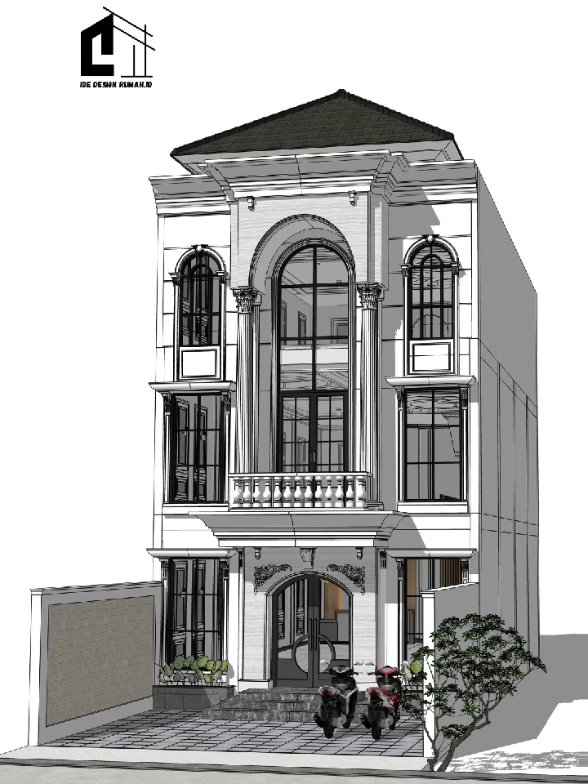 Perspektif Ruko 3 Lantai Bpk. Bagoes. klien request mau pakai design classic,..jadilah ruko yg terlihat mewah tegas dan berwibawa.😊😊 #ruko #kudus #fyppppppppppppppppppppppp #viraltiktok #videoviral 