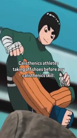 Calisthenics athletes taking off theyre shoes before attempting any calisthenics skill 😅
