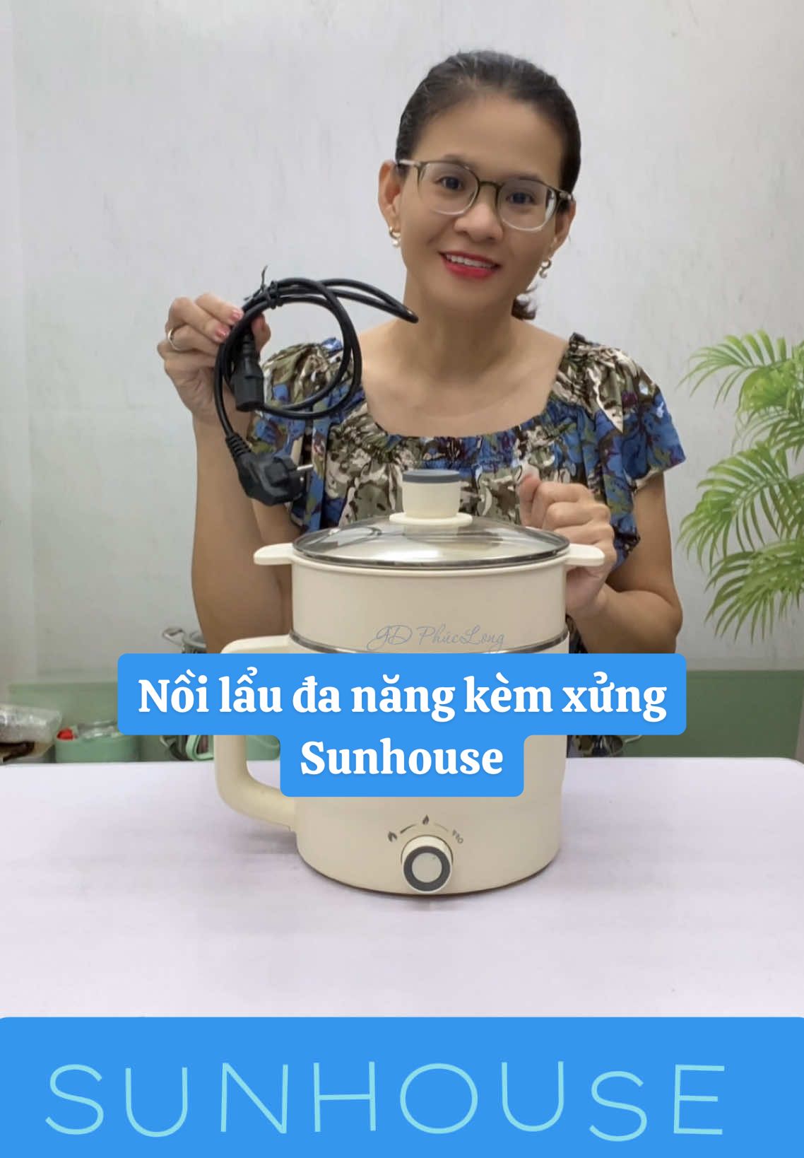Nồi lẩu điện kèm xửng hấp, lòng nồi inox 304 Sunhouse #giadungphuclong #saleluongve #noilaudien #noinaudanang #sunhouse 