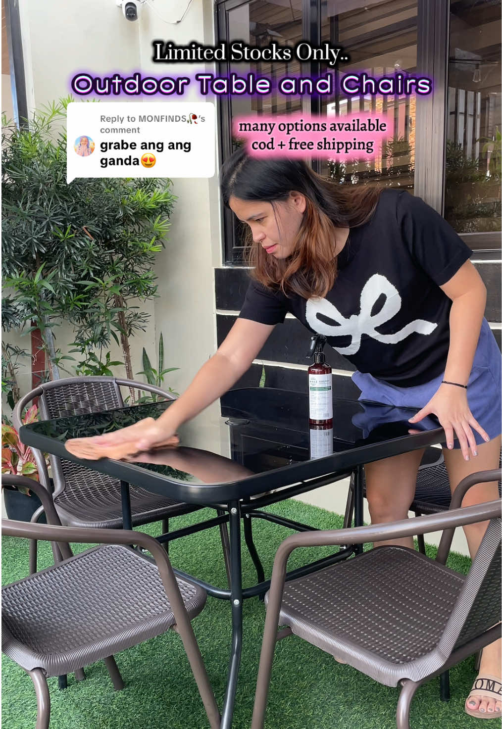 Replying to @MONFINDS🥀 available na ulit! Limited stocks lang.. #outdoortable #outdoorchair #outdoortableandchair #furniture 