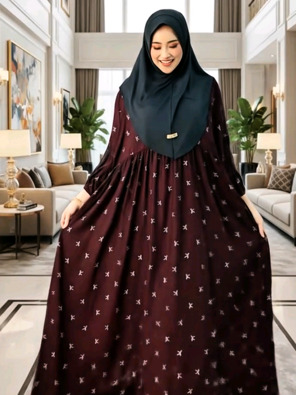 Dress Pita Lengan Balon Bahan Rayon Diamond Bunga Cantik #creatorsearchinsights #dresskekinian #dressmuslimah #dresspololinen #dress 
