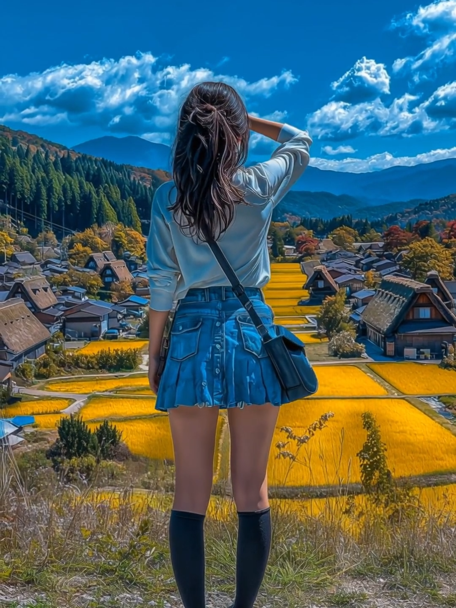 Overlooking the timeless Gassho-zukuri houses of Shirakawa-go in Gifu — where tradition lives beneath the wide blue sky. 🏔️🌾 #Shirakawago #Gifu #GasshoZukuri #JapanHeritage #RuralJapan #BeautifulJapan #TravelGifu #HistoricVillage #scenicview #wanderjapan #aestheticjapan #japanphotography #LiveActionAnimation #LiveActionAnime