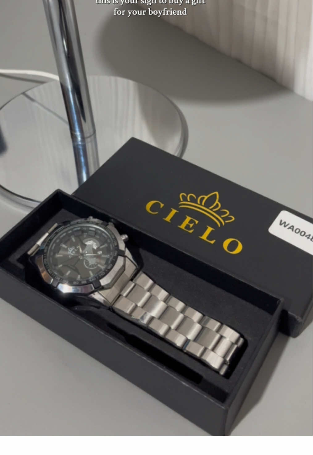 recommendation gift for your ma. #watchformen #watchformenwithbox #cielowatchformen #silverwatchformen 
