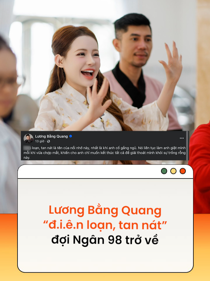 Trước đó, Lương Bằng Quang đăng tải đoạn clip rưng rưng nước mắt đọc tâm thư được cho là Ngân 98 đã viết sẵn #luongbangquang #ngan98 #tiktoknews #amm  Theo Phụ Nữ Số