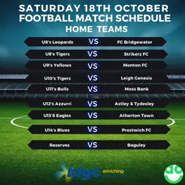 ⚽️ Saturday Fixtures! It’s a packed day of action across all our BLGC teams today 💛💙 From the early kick-offs to the late battles, our pitches are buzzing — let’s make it a day full of goals, teamwork & cheers from the sidelines 🙌 📍 Hacken Lane ☕ Café & clubhouse open all day Good luck to every team playing home and away – let’s go BLGC! 🔥 #BLGCFC #GrassrootsFootball #SaturdayFootball #fyp 