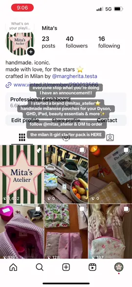 she’s handmade, she’s milanese, she’s a lifestyle #milanbrand #mitasatelier #handmade #milano #popup 