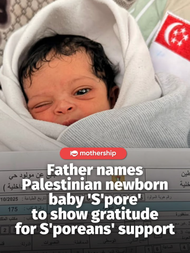 A Palestinian newborn was named ‘Singapore’ for the first time in Gaza, in a show of gratitude by her father for the support given by Singaporeans. In a Facebook post on Oct. 18, the man said he has worked as a cook at a Love Aid Singapore kitchen for two years. He also mentioned that his wife managed to endure the hardships of the war by regularly eating meals provided by the food kitchen. Love Aid Singapore, founded by Singaporean activist Gilbert Goh, has been actively involved in various humanitarian projects in Gaza, including kitchens, schools, and polyclinics. #news #fyp #gaza