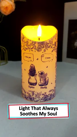 Keep your beloved pet’s memory glowing with this flameless LED candle ❤️ #wanderprints #personalized #gifts #dogmom #petloss