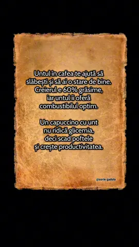Cafeaua cu unt stabilizează glicemia, reduce poftele și îți oferă energie curată pentru creier și corp. 🧈☕️