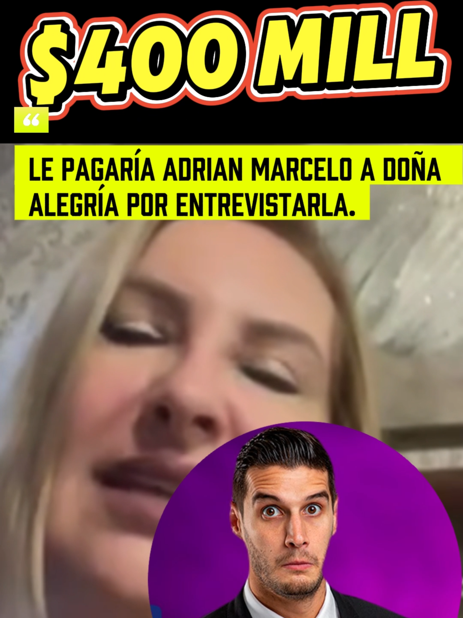 Entrevista de Adrian Marcelo a Doña Alegría podría costar $400mil pesos! #santochismelatam #santochisme