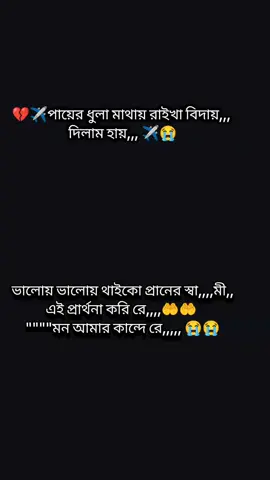 পায়ের ধুলা মাথায় রাইখা বিদায় দিলাম হায়,,, ✈️✈️😭😭🤲🤲#সাপোর্ট_করলে_সাপোর্ট_পাবে #ফরইউতে_দেখতে_চাই 