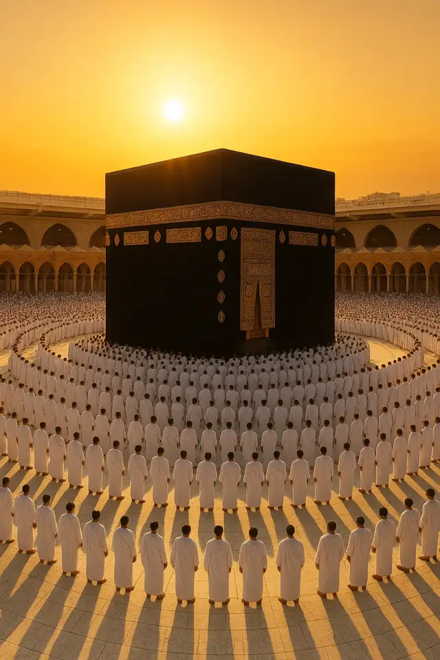 L'image représente la majestueuse mosquée du Prophète (Masjid al-Nabawi) située dans la ville sainte de Médine. Le texte décrit les éléments suivants : Le Dôme Vert : Il est emblématique et marque le lieu de repos du Prophète Mahomet (PSL). Architecture et Ambiance : Entourée de minarets élégants, l'architecture de la mosquée est décrite comme époustouflante, illuminée sous un ciel bleu clair. La vaste cour en marbre reflète la lumière du soleil, créant une atmosphère sereine et spirituelle. Pèlerins : On y voit des pèlerins marcher et prier paisiblement, symbolisant l'unité et la dévotion des musulmans du monde entier. Signification : Le site est non seulement un chef-d'œuvre architectural, mais aussi un lieu de profonde révérence, de tranquillité et de paix.#unfreezemyacount #mashallah #viral #naatstatus #trading 