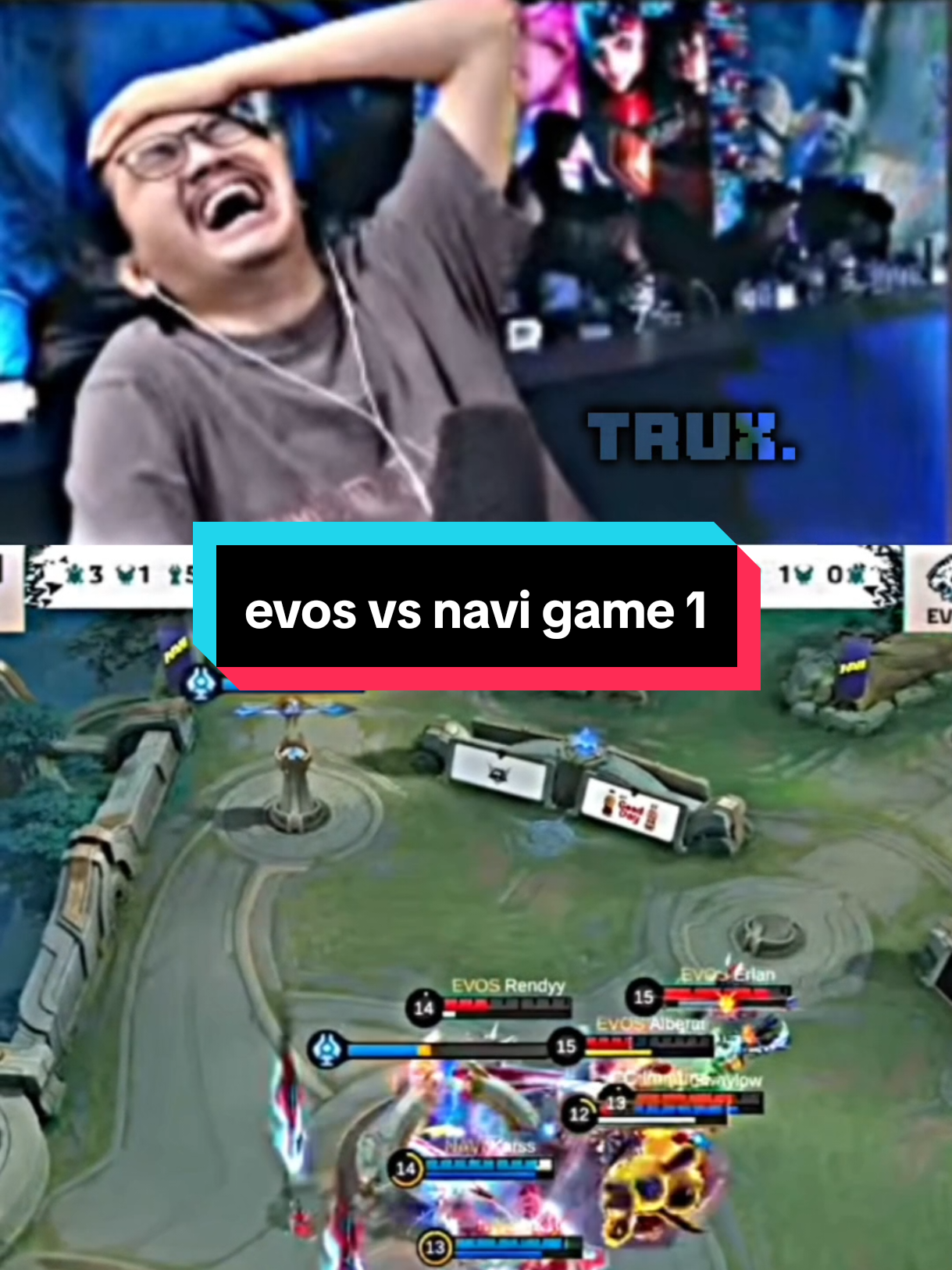 kingdom tersenyum tipis😁 || reaksi mas ade game 1 EVOS vs NAVI #set1awanade #MLBB9TH #MLBB #mlbbcreatorbase 