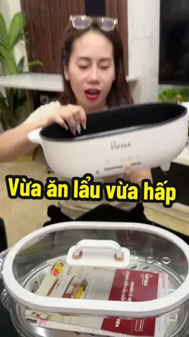 Nồi hấp 3 tầng kết hợp nồi lẩu tiện lợi #noidien #noilaudien #noihapvifiba #xuhuong #thuythothe 