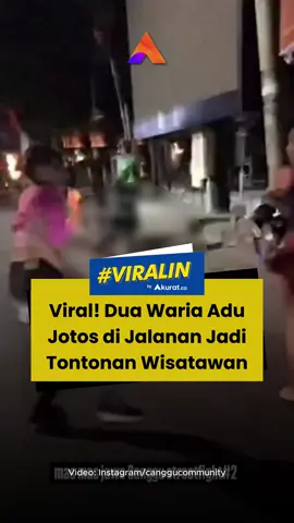 Kapolsek Kuta Utara, Kompol I Ketut Agus Pasek Sudina, membenarkan aksi perkelahian tersebut. Duel kedua waria itu terjadi di depan sebuah kelab malam di kawasan Canggu. Seorang sekuriti yang tengah bertugas menyatakan bahwa perkelahian itu berlangsung singkat. Keduanya langsung pergi ke arah yang berbeda dan tidak melaporkan kejadian itu ke polisi. 🎥: Instagram/canggucommunity. #viral #momenunik #bali #ricuh #akuratco