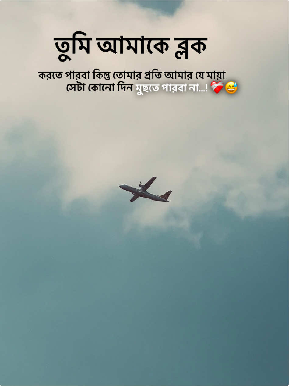 তুমি আমাকে ব্লক করতে পারবা কিন্তু তোমার প্রতি আমার যে মায়া সেটা কোনো দিন মুছতে পারবা না...! ❤️‍🩹😅 #foryou #foryoupage #trending 