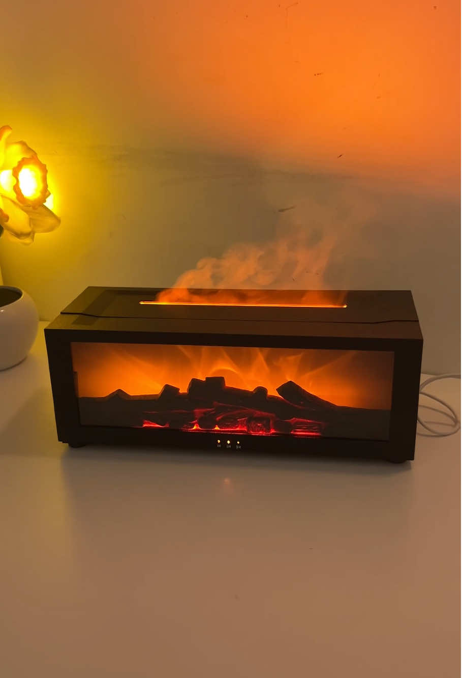 Love my new fireplace aroma diffuser 🥰 It fills my entire house with a pleasant fragrance.#diffuser #humidifier #fireplace #essentialoildiffuser #difusordearomas 