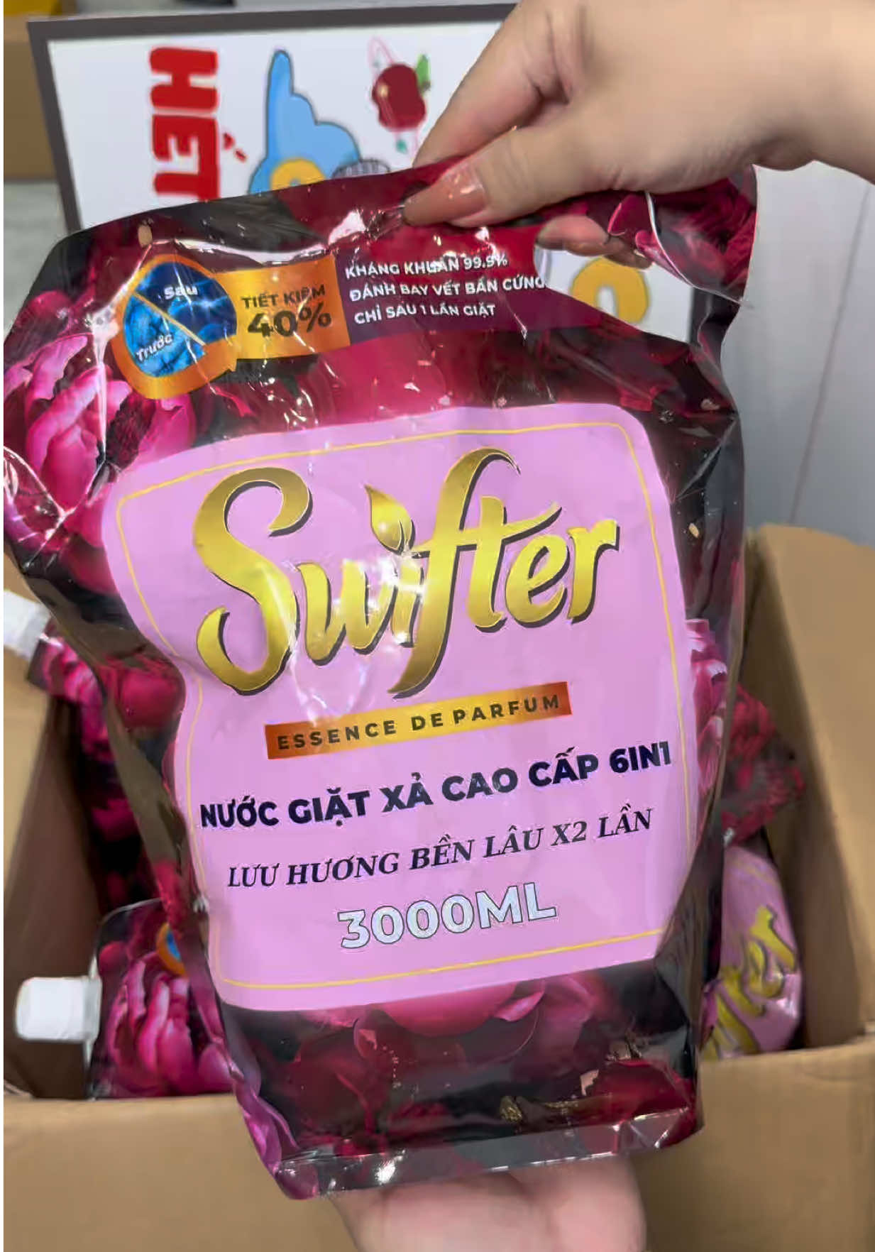 Nước giặt xả 6in1 Swifter mỗi túi 3kg #emkieutaphoa #nuocgiatxa #nuocgiatswifter #swifter #nuocgiat6in1