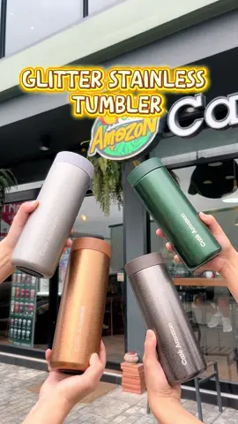 แก้วใหม่มาแว้ววววว พบกับแก้ว✨Glitter Stainless Tumbler✨วิ้บวั้บๆๆ#อเมซอน #สุราษฎร์ธานี #บาริสต้า #แก้วใหม่ #ฟีดดดシ 