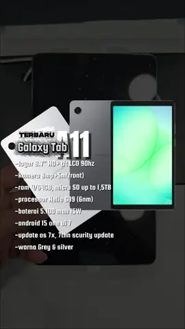terbaru Galaxy Tab A11, ukuran layar simple 8.7