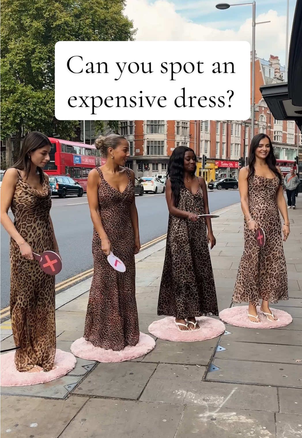 Adding a bold print to your wardrobe? Let it be leopard print🐆, but all of these it-girl dresses are at different price points… can you tell? #fashiontiktok #OOTD #spookyseason #streetinterview #fall  TikTok challenge  High street fashion Outfit inspo TikTok fashion  Mini mic Autumn fashion Autumn aesthetic Guessing game 