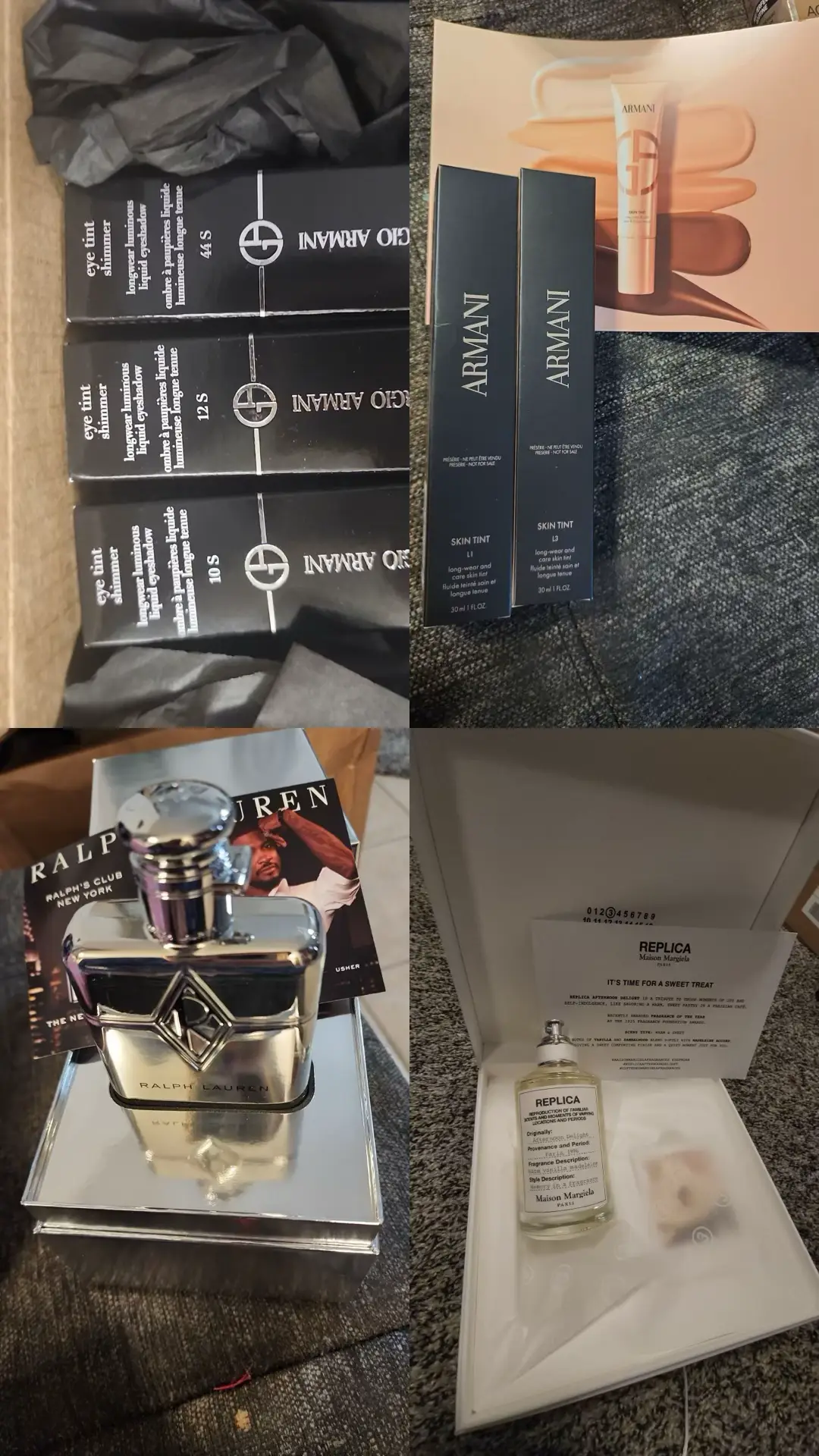 Some more PRs i received in the past week  #microcontentcreator #pr #armanibeauty #fragrancetok 