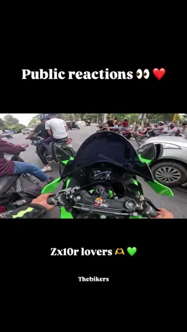 cutest 🥰 girl reaction 👀 on bike #reaction #zx10r #kawasaki #viral #tiktok 
