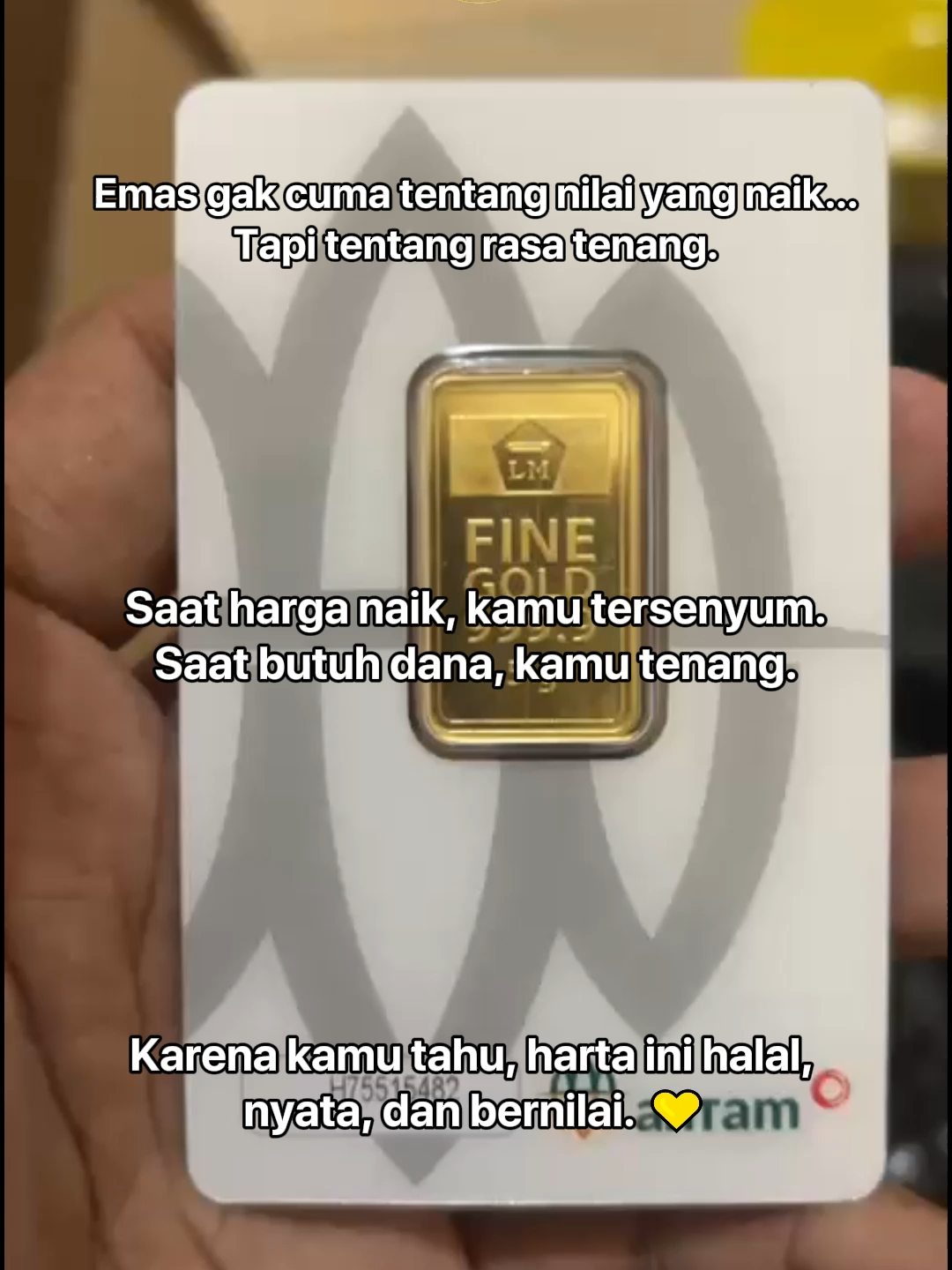 Ada banyak cara untuk menabung… Tapi cuma satu cara yang bikin hati tenang: nabung emas yang halal.Gak perlu besar, cukup mulai dari 0,1 gram. Karena emas bukan sekadar investasi — tapi cara menjaga rezeki dengan berkah. 🌙Mulai nabung emas bareng @usamahgold_ ✅ Harga buyback tertinggi ✅ Tanpa potongan pajak ✅ Bisa COD / jemput ke rumah ✅ Bersertifikat resmi (Antam & Certieye)💫 Karena menenangkan hati juga bagian dari rezeki. #UsamahGold #NabungEmasHalal #InvestasiSyariah #FinansialCerdas #MuslimahCerdas #RezekiBerkah #EmasAntam