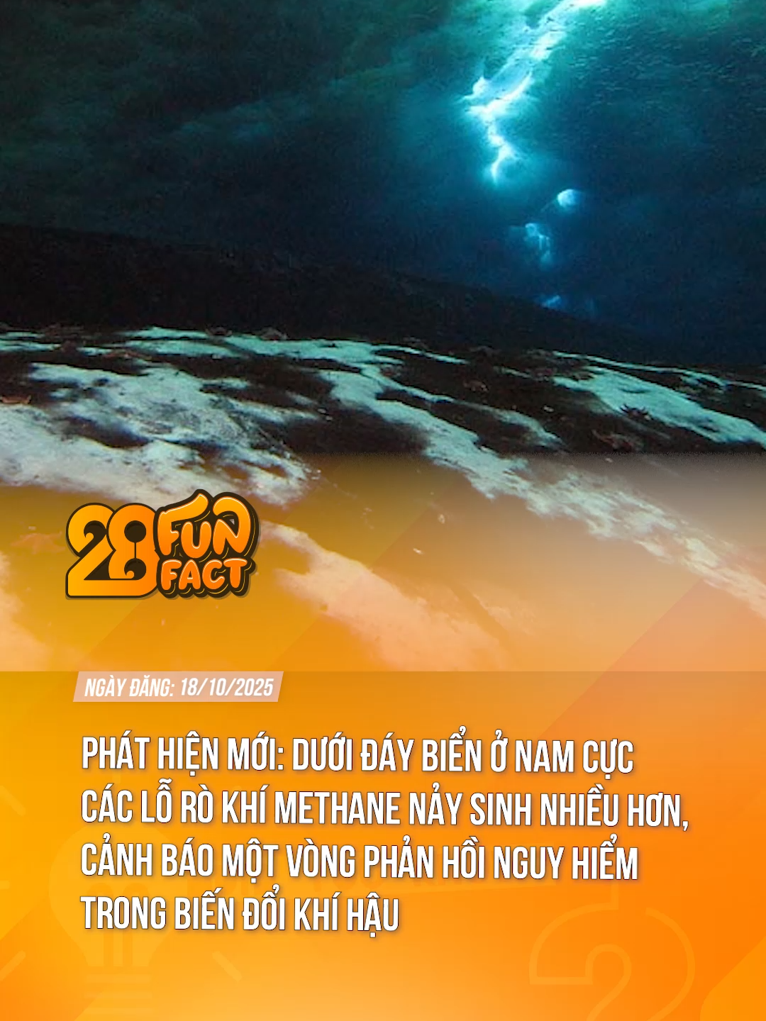 PHÁT HIỆN DƯỚI ĐÁY BIỂN NAM CỰC CÁC LỖ RÒ KHÍ METHANE #theanh28 #theanh28news #tiktoknews #theanh28funfact