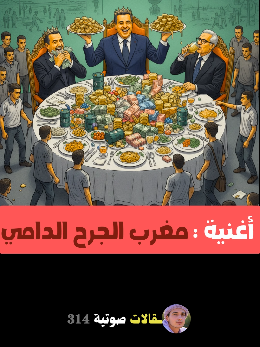 أغنية : مغرب الجرح الدامي 2025 الكلمات مَغْرِبَنَا يَا جُرْحَ الزَّمَانِ الطَّوِيلْ بَيْنَ سُلْطَةِ مَالٍ، وَشَعْبٍ عَلِيلْ 