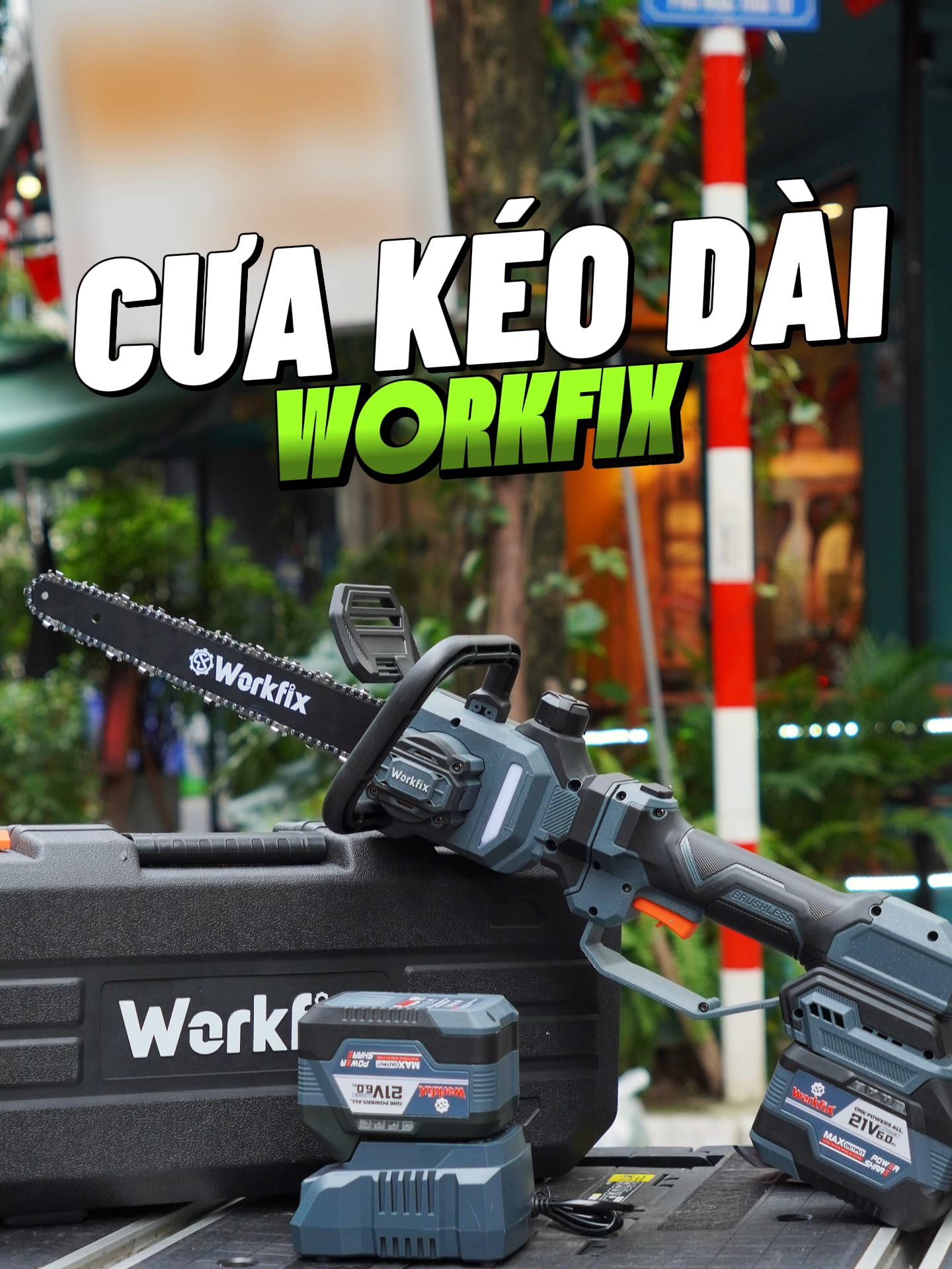 Cưa Kéo Dài 12inch WorkFix - Có Cần Nối Kéo dài 60cm - Động cơ không chổi than - Đường kính cắt tối đa 35cm #cuaxich #workfix #cua12inch