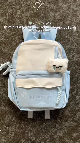 Tas ransel mini warna birunya cute banget✨🫶🏻 #tassekolah #tasransel #tasgendong #tasranselmini #tasranselkorea 