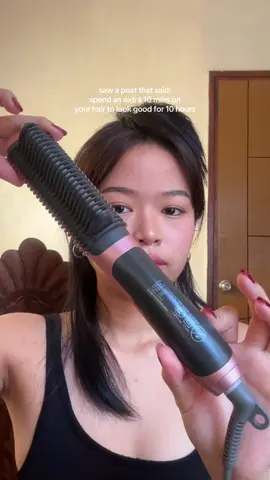 styling my type 1a layered hair 🤍 & now i'm 10 mins late for class 😝 #hair #hairstyle #hairstyling #layeredhaircut #straighthair 