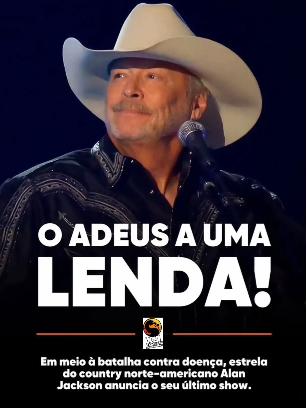 A lenda da música country, Alan Jackson, anunciou oficialmente aquele que será o último show de sua carreira, intitulado 