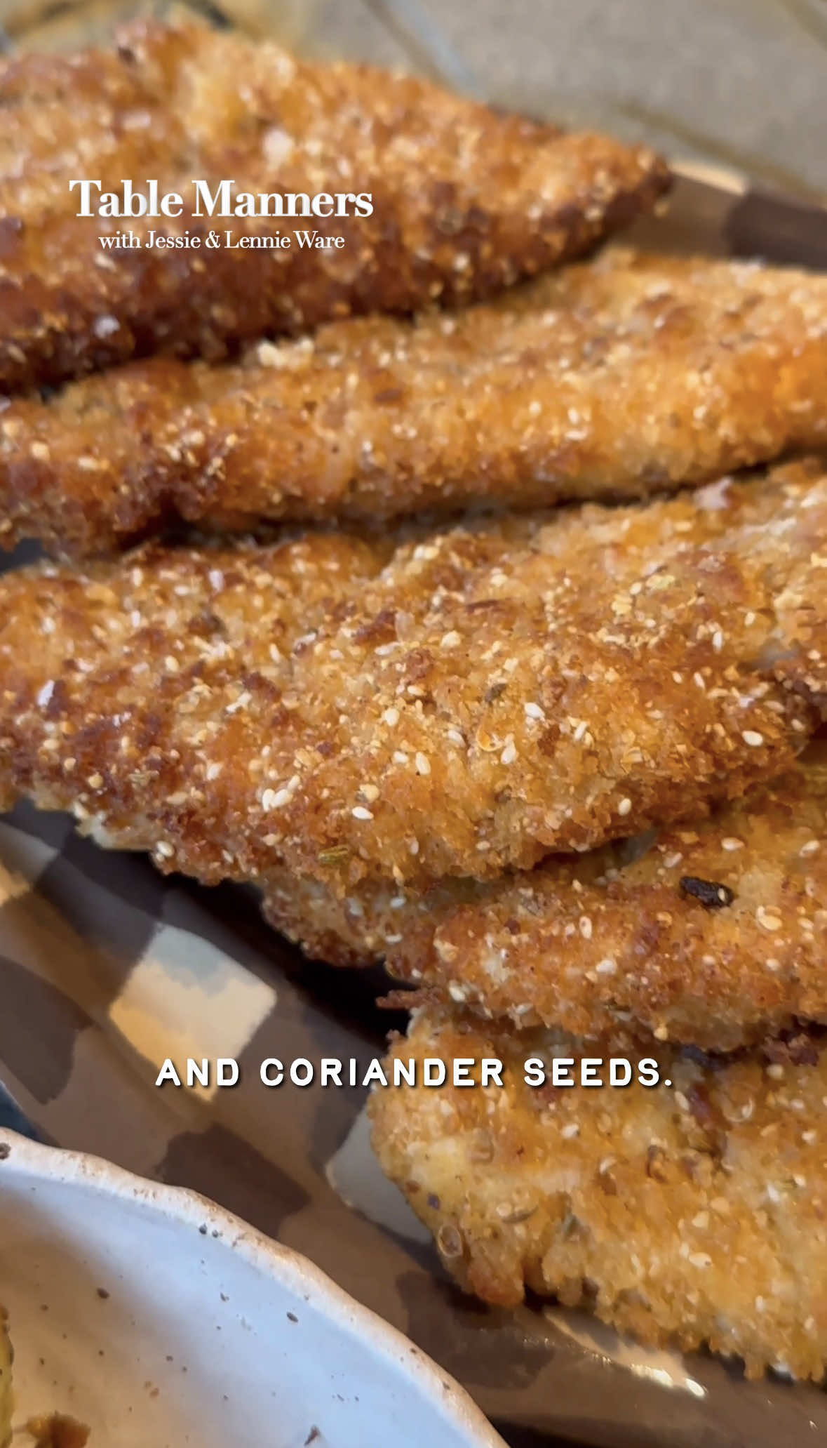 On the menu for Maya Rudolph - a MOB recipe of schnitzel, served with parmesan roast potatoes, and a fennel and orange salad. And mum made a (definitely not burnt) apple tarte tatin for pud! x #TableManners #MayaRudolph #Food #Recipe #Schnitzel @Mob | Delicious weekly cooking 