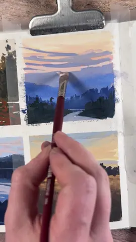 One more mini painting where I soend half the time fighting the clouds #gouache #timelapseart #landscapepainting #artistsupport 