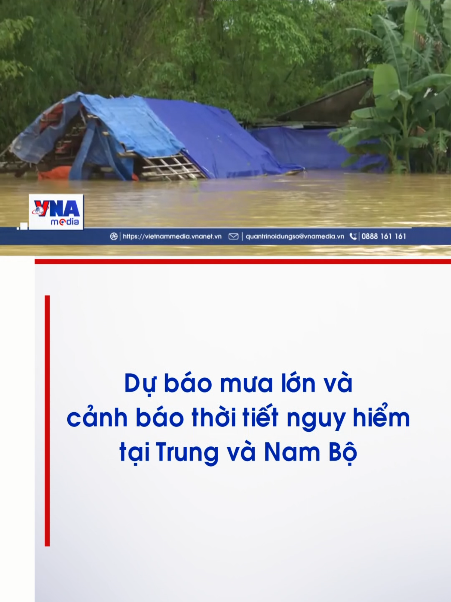 Trong những ngày tới, khu vực Trung Trung Bộ và Nam Bộ tiếp tục hứng chịu đợt mưa lớn trên diện rộng. Cơ quan khí tượng cảnh báo, người dân cần đề phòng nguy cơ ngập úng, lũ quét và sạt lở đất, đặc biệt tại các khu vực trũng thấp và miền núi. #thoitiet #vnamedia