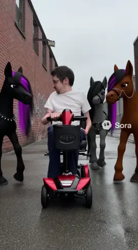 A group of gothic mares swarm Rickyberwick and gossip his fashion sense #fyp #sora2 #pony #goth #trending 