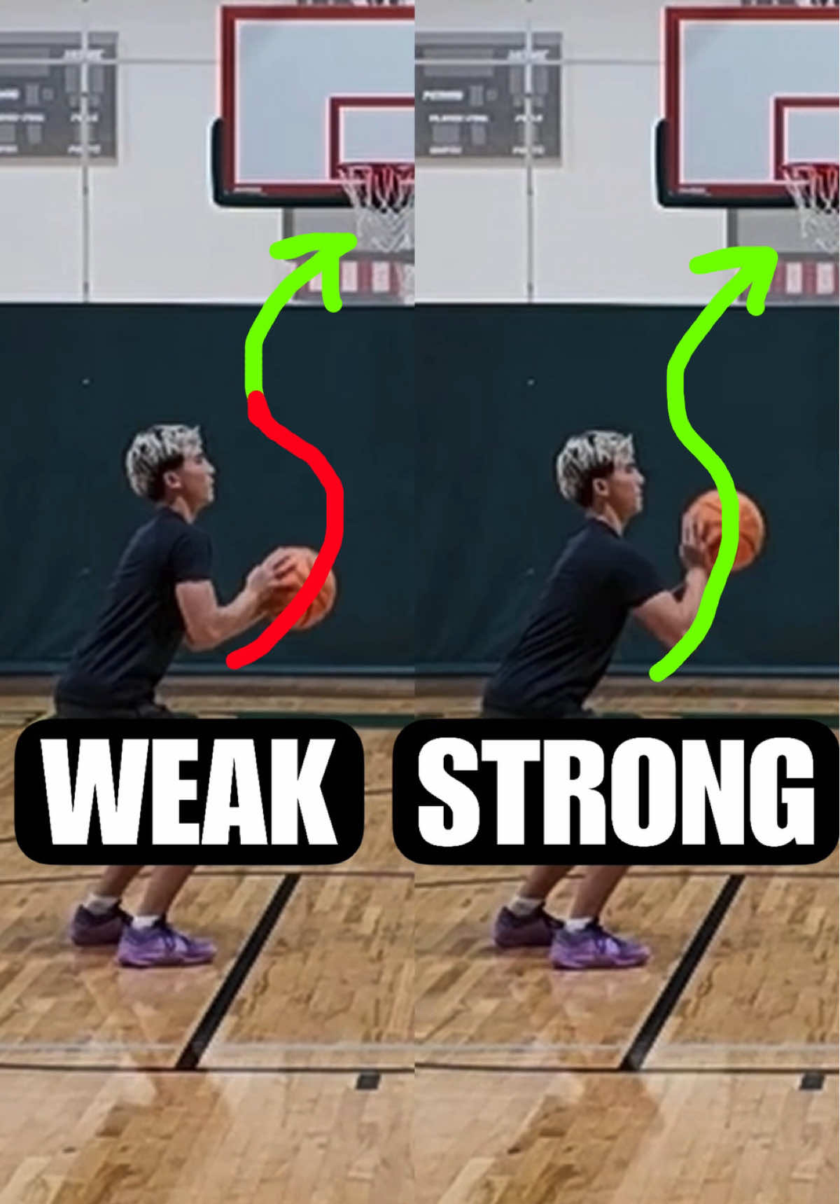 Create energy up and then out, not backwards and out.  This may look similar, but the feel is entirely different.  Subtract direction change and make the shot quicker.  Power starts to feel effortless! I make shooting simple, follow me :-) #basketball 