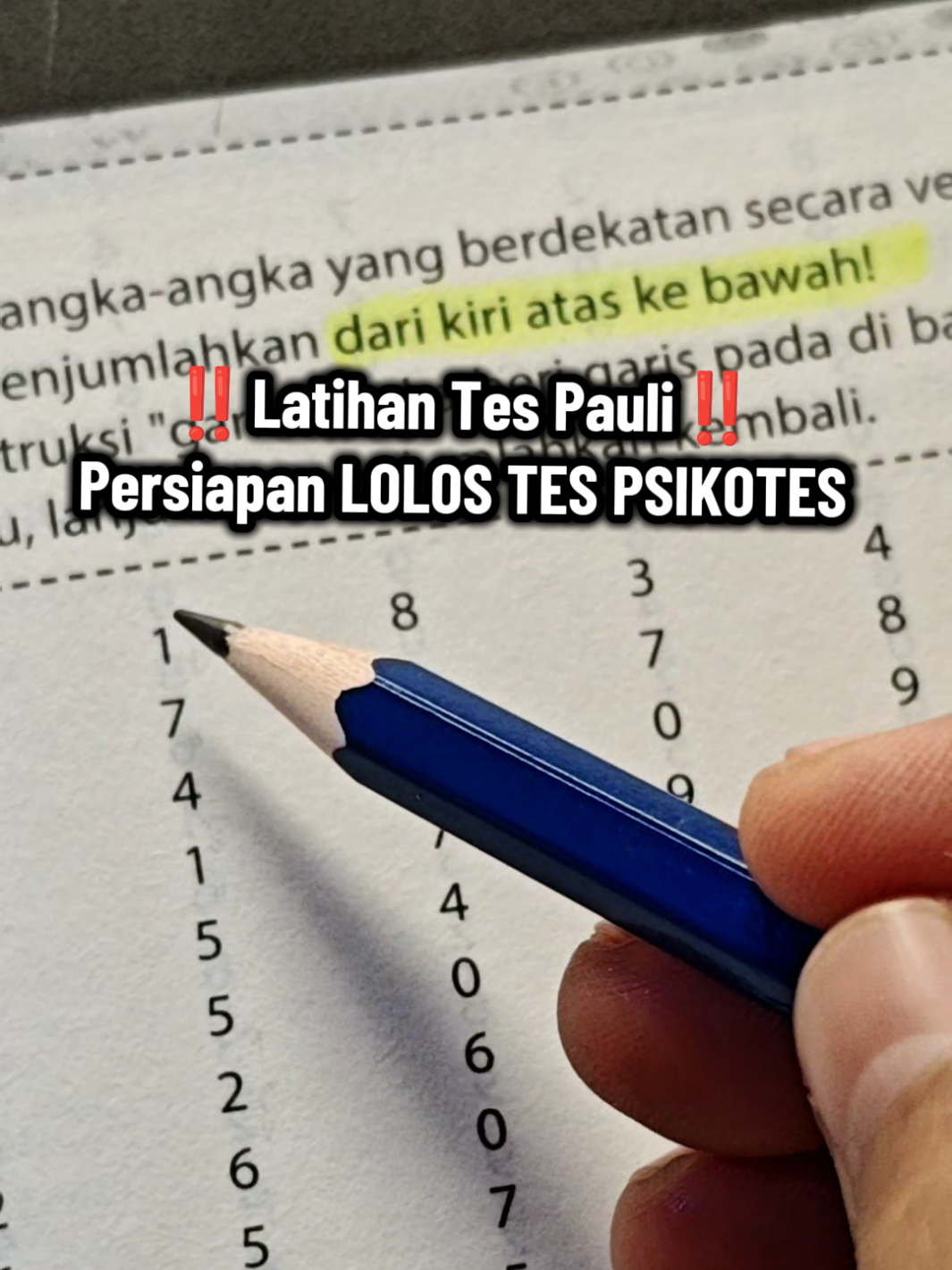 Membalas @sikicailin Latihan Tes Pauli #psikotestnipolri #psikoteskerja #bukupsikotes 