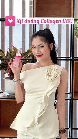 Từ ngày dùng Xịt dưỡng collagen nhà IMU da tui lúc nào cũng được cấp ẩm. Bí quyết giúp lớp makeup của tui xịn cả ngày luôn nè. 😍 #imuvietnam #imu #MitSerumCollagen ##imudeepcollagen