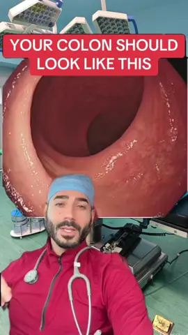 Your colon should look like this and here are some interesting and common things I see during colonoscopies #greenscreen #greenscreenvideo #ibs #constipation #coloncancer #senna #colitis #diverticulitis #guthealth #doctor