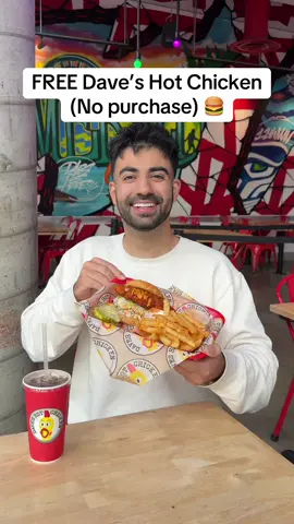 FREE Dave’s Hot Chicken (No purchase) 🍔 #fastfood #daveshotchicken 